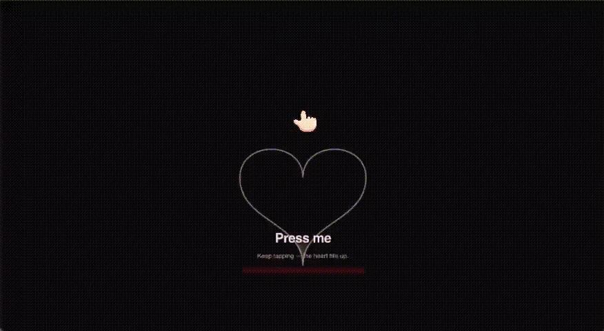Phone showing a romantic QR gift surprise opening